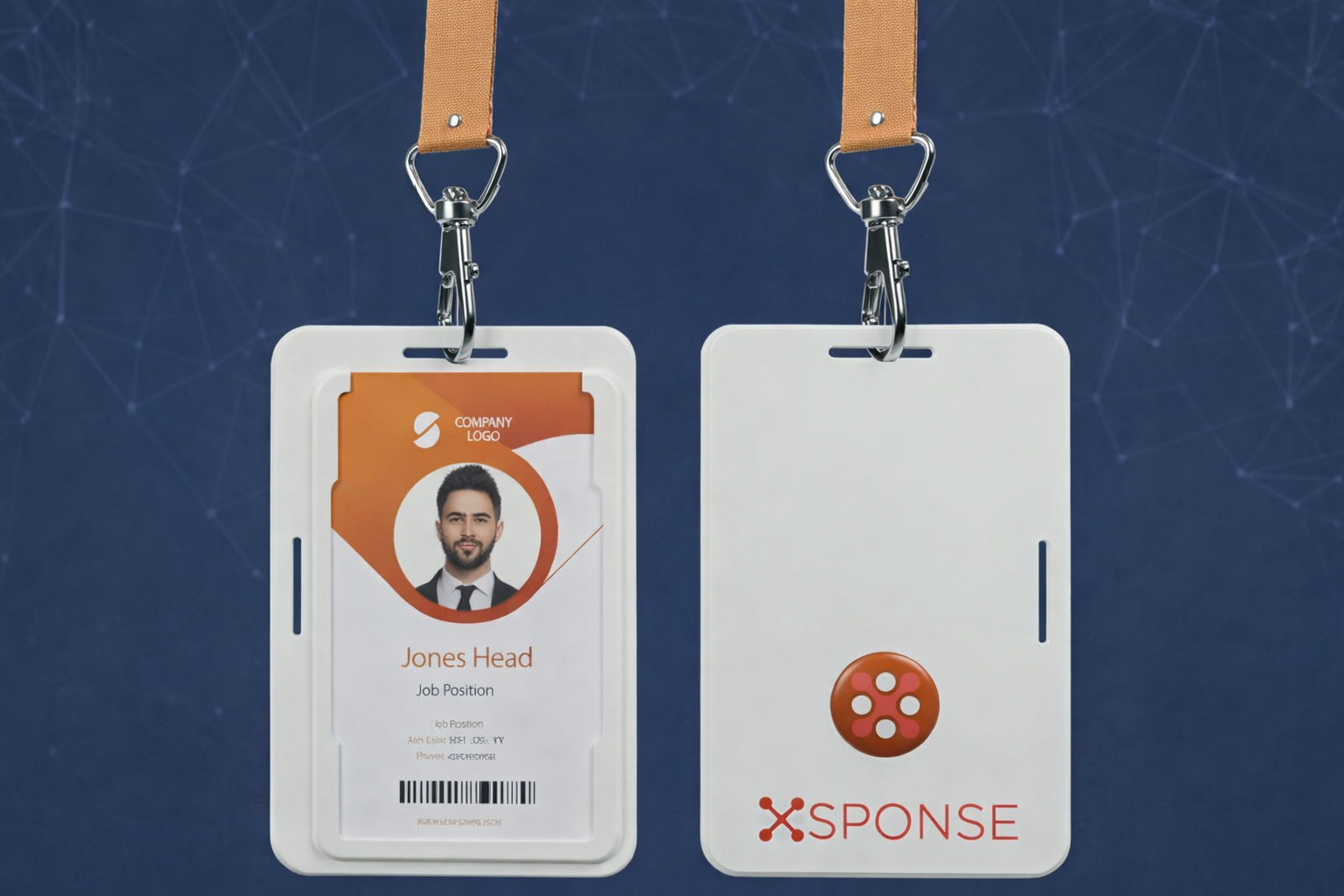 X-Wearable Panic Badge front and back view