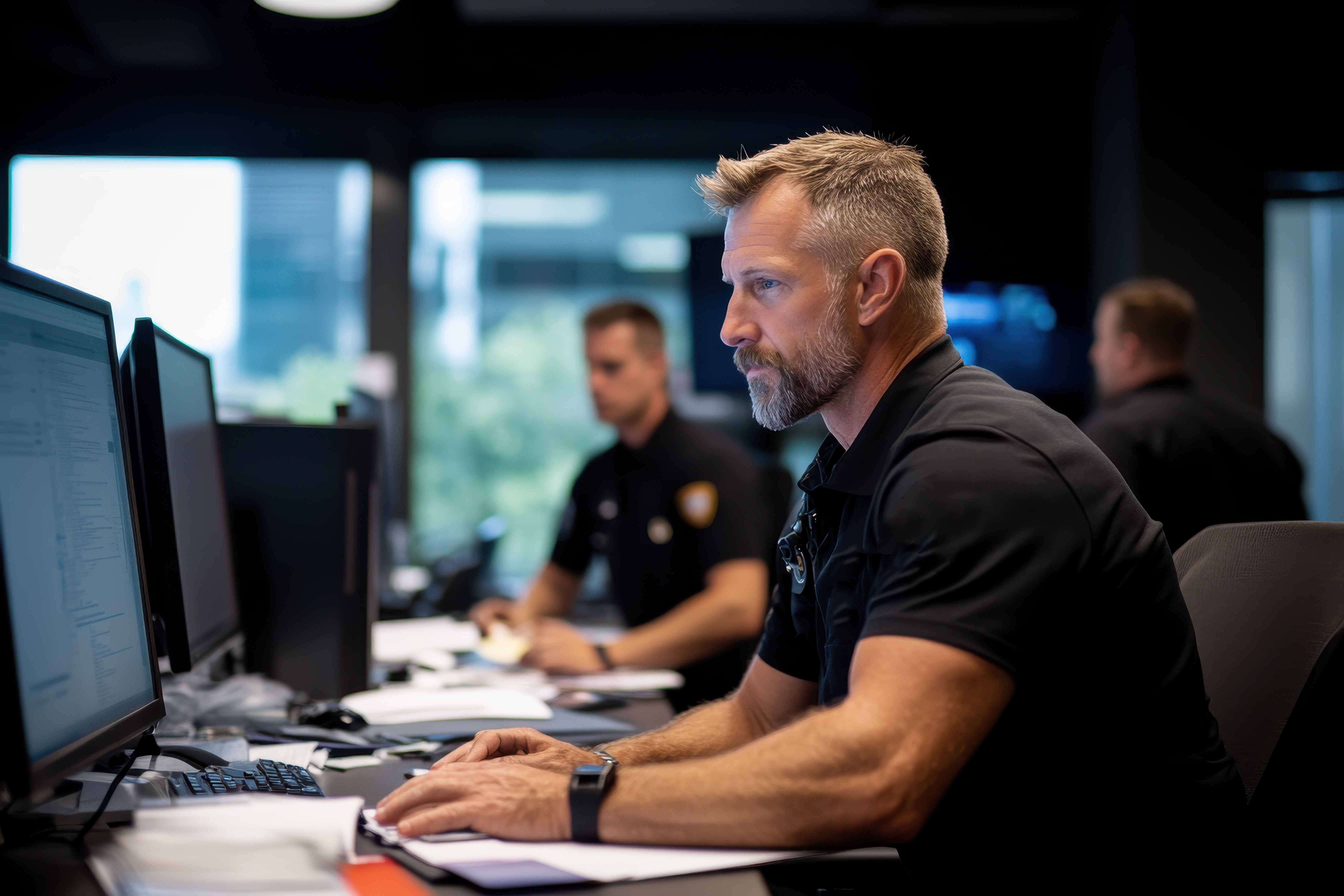 Emergency 911 dispatcher responding to alert - Direct connection to emergency response centers